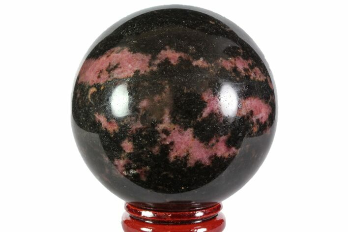 Polished Rhodonite Sphere - Madagascar #78803